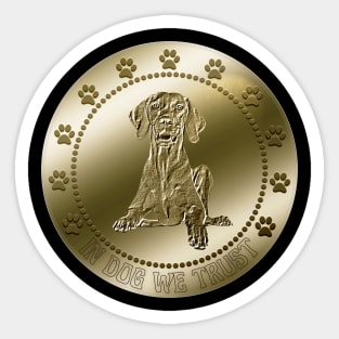Vizsla, Coin, Funny, Dog, Money, Currency Sticker